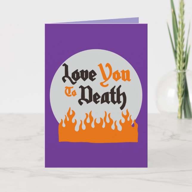 Halloween Custom Whimsical Funny Modern Purple Card (Front)
