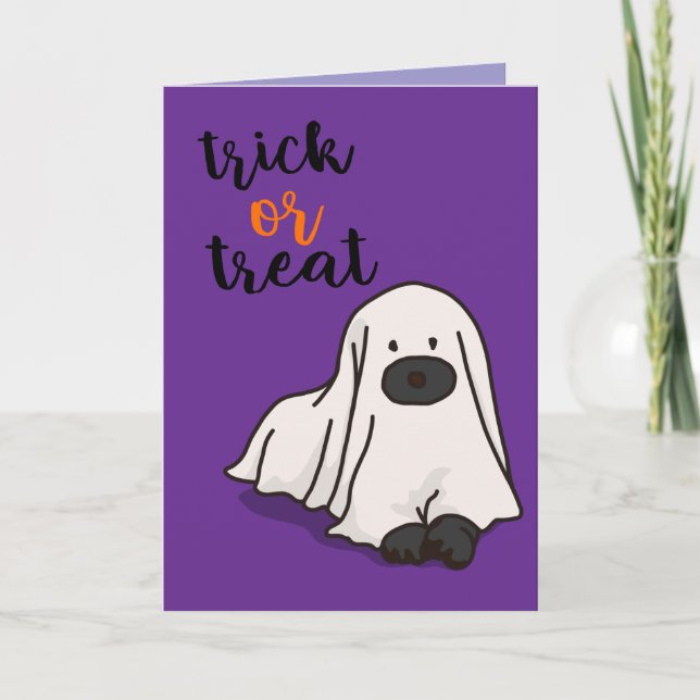 Halloween Custom Whimsical Funny Modern Purple Card (Front)