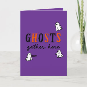 Halloween Custom Whimsical Funny Modern Purple Card