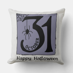 Halloween Custom Whimsical Funny Oct.31 Purple Throw Pillow