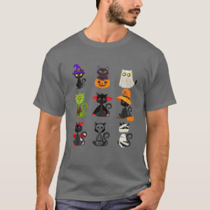 Halloween Custome Cat Disguise Witch Pumpkin Boo S T-Shirt