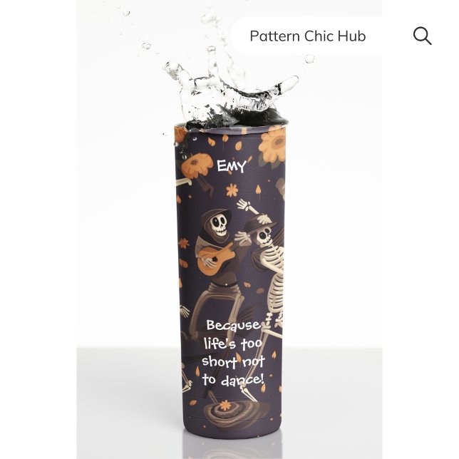 Halloween Customize Gift Funny Text Skeleton Dance Thermal Tumbler (Creator Uploaded)
