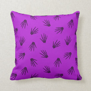 Halloween Customize Purple Bones Cotton 16"X16" Throw Pillow