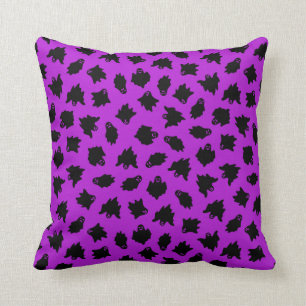 Halloween Customize Purple Ghost Cotton 16"X16" Throw Pillow