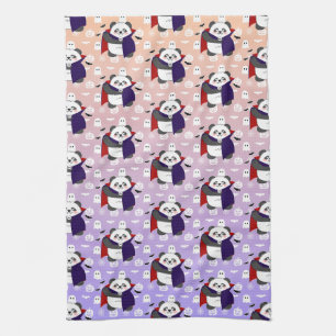 Halloween Cute Baby Panda Dracula Vampire Kitchen Towel