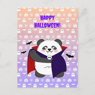 Halloween Cute Baby Panda Dracula Vampire Postcard
