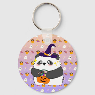 Halloween Cute Baby Panda Trick or Treat Keychain