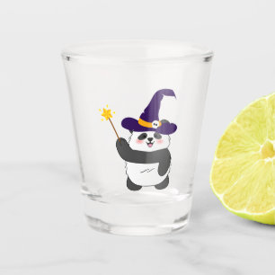 Halloween Cute Baby Panda Witch Magic Wand Shot Glass