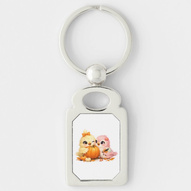 Halloween Cute Birds Rectangular Keychain (Front)