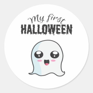 Halloween Cute Boo Newborn Baby Girl First Hallowe Classic Round Sticker