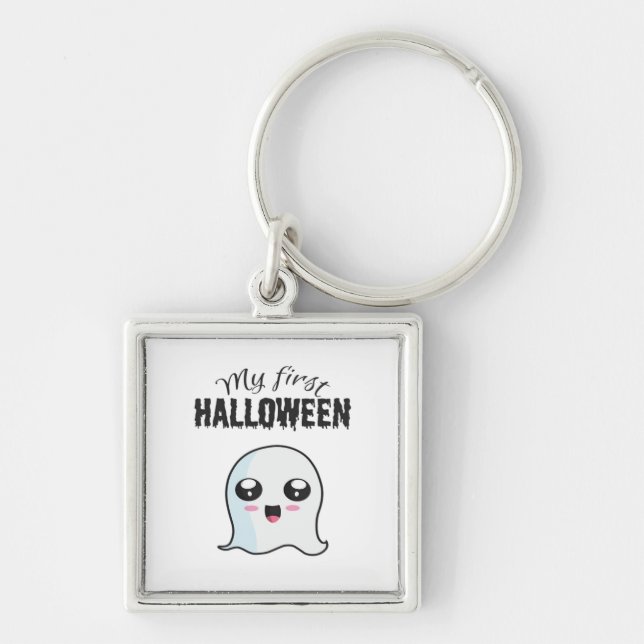 Halloween Cute Boo Newborn Baby Girl First Hallowe Keychain (Front)