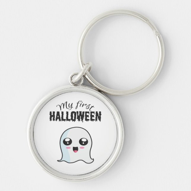 Halloween Cute Boo Newborn Baby Girl First Hallowe Keychain (Front)