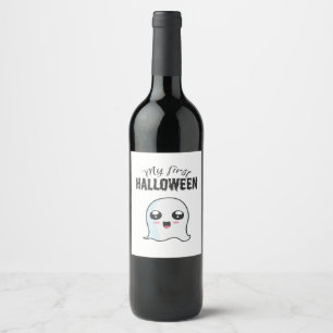Halloween Cute Boo Newborn Baby Girl First Hallowe Wine Label