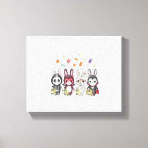 Halloween Cute Bunny Costume Canvas Print