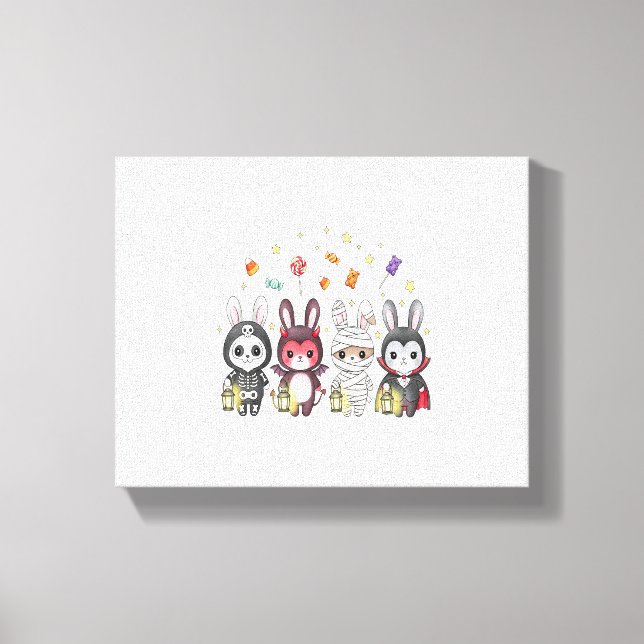 Halloween Cute Bunny Costume Canvas Print (Front)