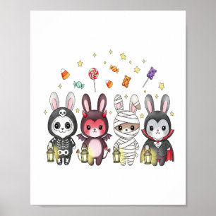 Halloween Cute Bunny Costume Poster