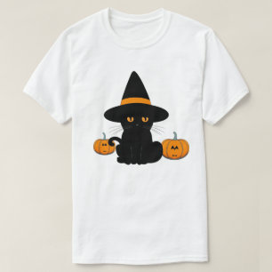 Halloween Cute Cartoon Friends, Black Baby Cat T-Shirt