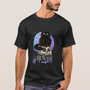 Halloween cute cat and skull perfect to celebrate T-Shirt