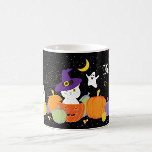 Halloween Cute Cat in Witch Hat Coffee Mug