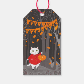 Halloween Cute Cat & Jack-o’-lantern Pumpkin Gift Tags