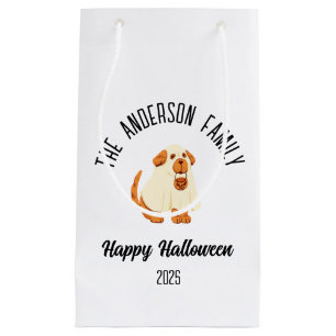 Halloween Cute Dog Ghost Costume Personalized Name Small Gift Bag