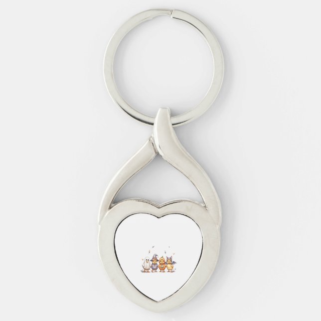 Halloween Cute Ducklings Costume Keychain (Front)