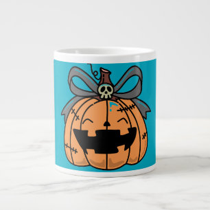 Halloween,Cute Face Pumpkin,Funny , Jack O' Lanter Large Coffee Mug