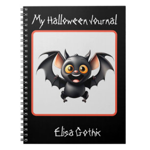 Halloween cute flying bat Spiral Notebook