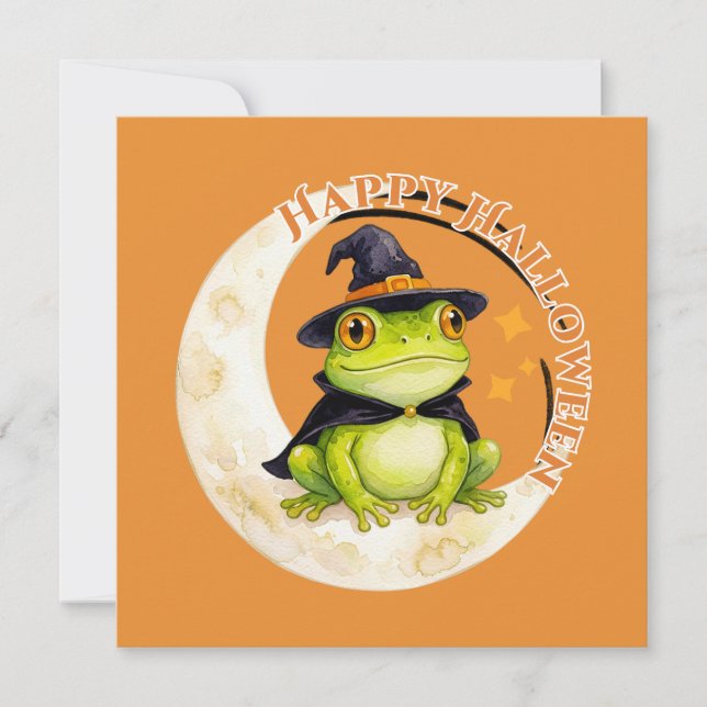 Halloween Cute Frog Toad Witch Green (Front)
