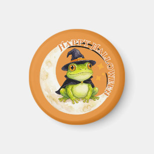 Halloween Cute Frog Toad Witch Green Magnet