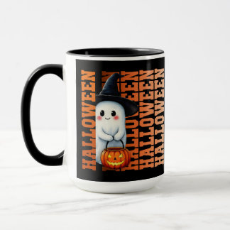 Halloween Cute Funny Ghost Typography gift ideas Mug