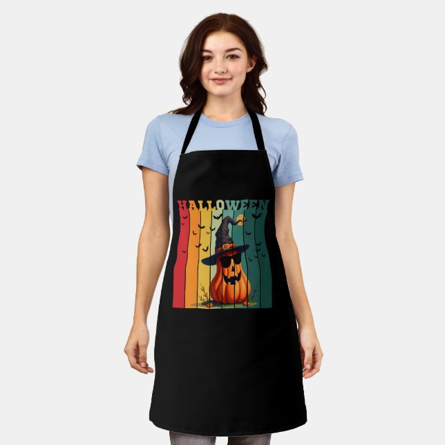Halloween cute funny pumpkin vintage fall autumn  apron (Worn)