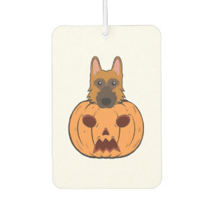 Halloween Cute German Shepherds Stuck In A Pumpkin Air Freshener