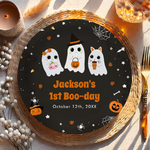 Halloween Cute Ghost 1st Birthday Spooktacular Paper Plate