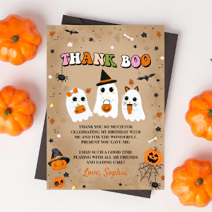 Halloween Cute Ghost Birthday  Thank You Card