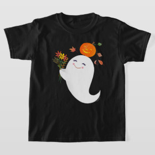Halloween Cute Ghost Black Kid's T-Shirt