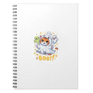 Halloween Cute Ghost Cat Boo Funny Cat BOO Kitty H Notebook