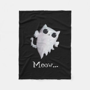 Halloween cute ghost cat fleece blanket