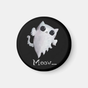 Halloween cute ghost cat magnet