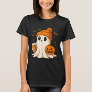 Halloween Cute Ghost Drink Pumpkin Men Women Hallo T-Shirt
