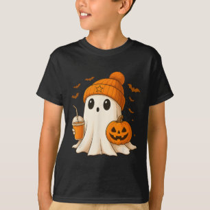 Halloween Cute Ghost Drink Pumpkin Men Women Hallo T-Shirt