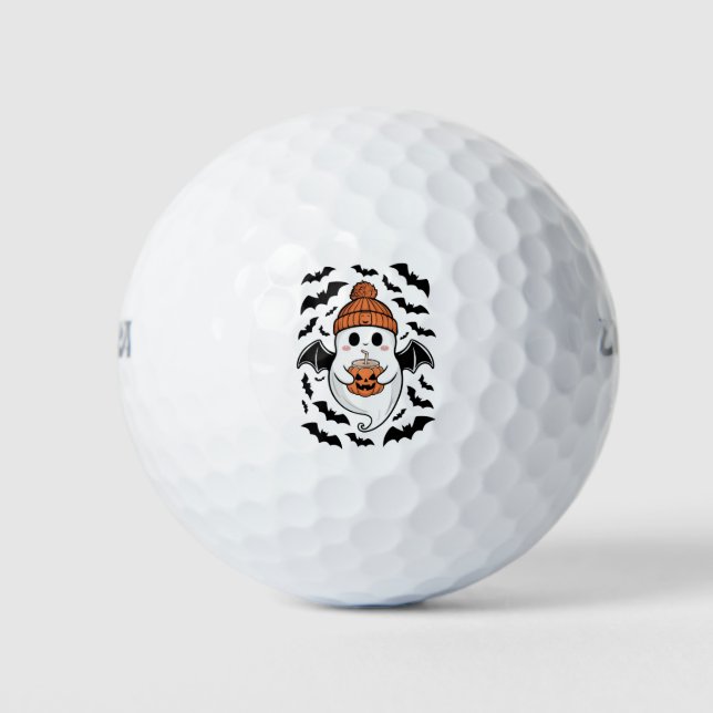Halloween Cute Ghost  Fall Spooky Season Gift Golf Balls (Front)