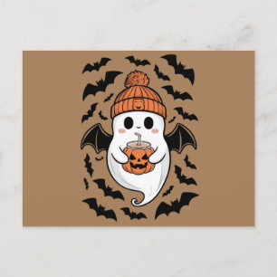 Halloween Cute Ghost  Fall Spooky Season Gift Postcard