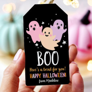 Halloween Cute Ghost Favour Tags Boo Treat Birthda