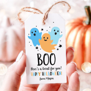 Halloween Cute Ghost Favour Tags Boo Treat Birthda