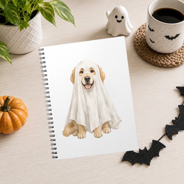 Halloween  Cute Ghost Golden Retriever Notebook (Creator Uploaded)