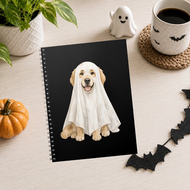 Halloween  Cute Ghost Golden Retriever Notebook (Creator Uploaded)