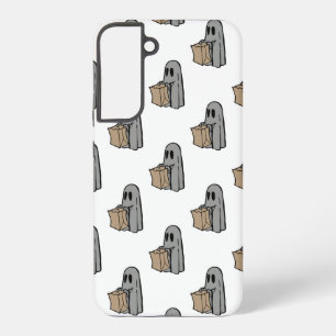Halloween, Cute Ghost Grey, Trick Or Treat, Boo Samsung Galaxy Case