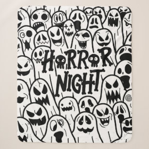 Halloween cute ghost icon in various style, patter sherpa blanket