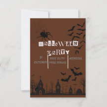 Halloween cute ghost party invitation